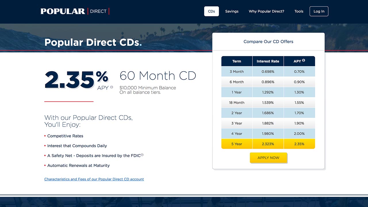 Popular Direct vies for best 5year CD rates