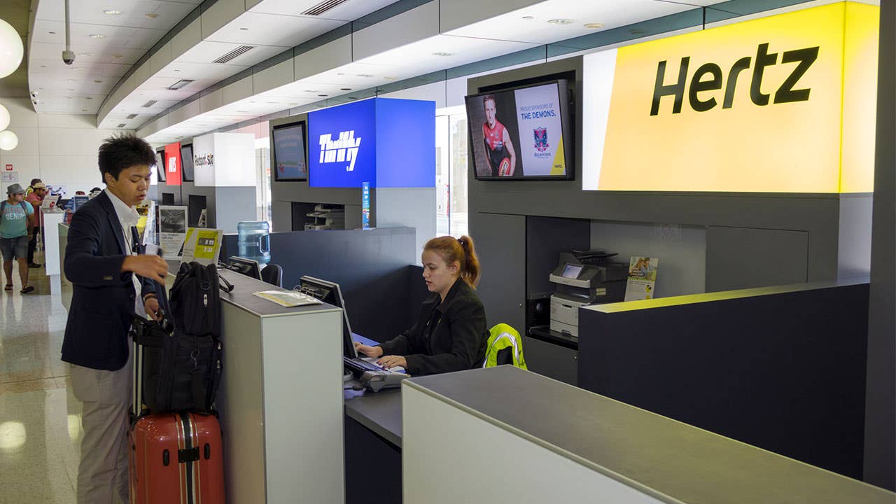 Man renting a car at Hertz