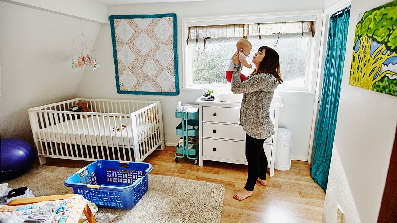 Mother and child in nursery