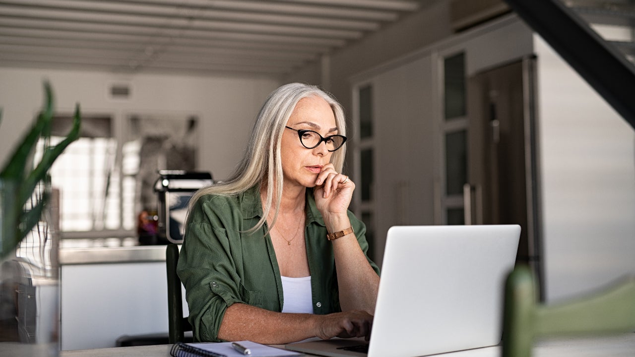 woman at home computer