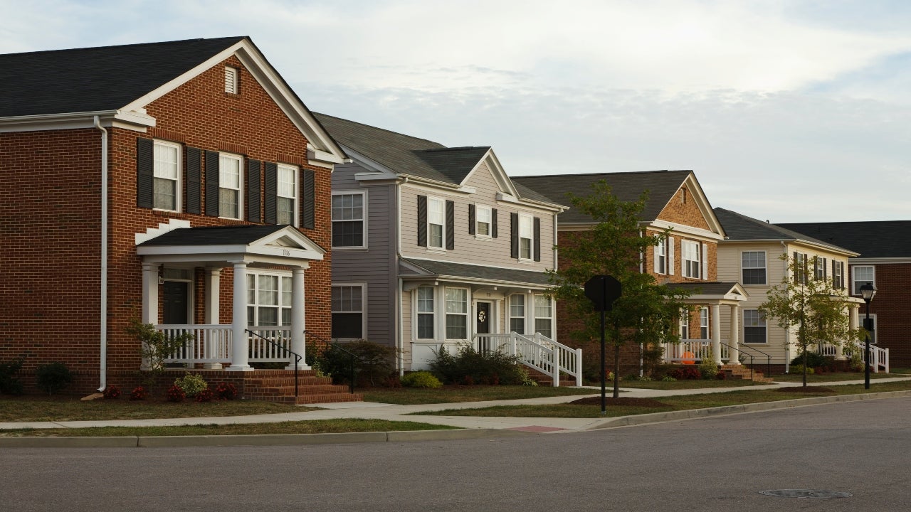 A group of homes in a neighborhood