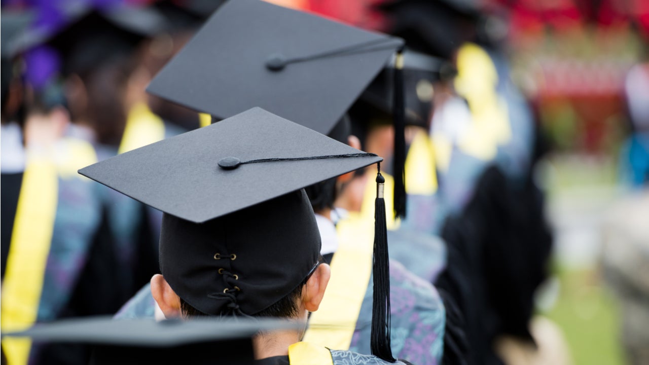 Students at a graduation