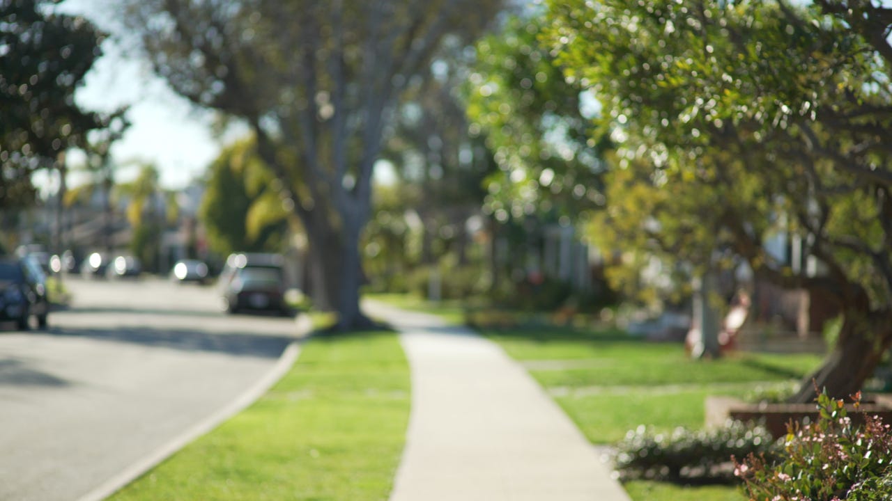 A neighborhood view from the street