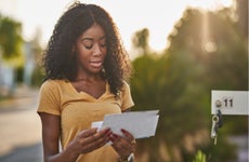 Woman checks mail