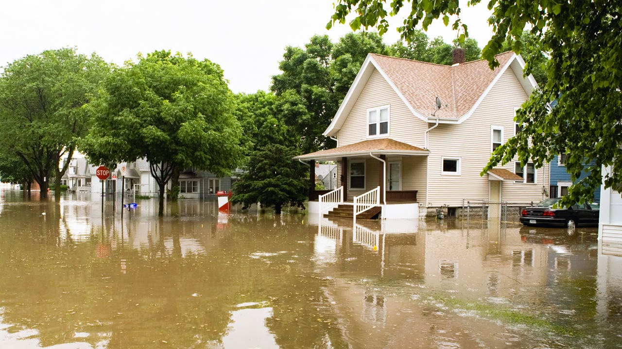 Examples of flood-related tweets containing images that can help in