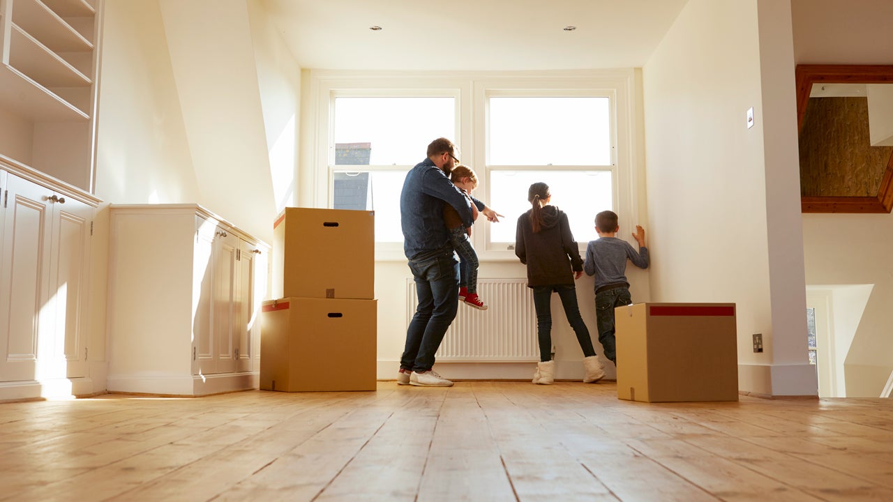 family moving into a new house