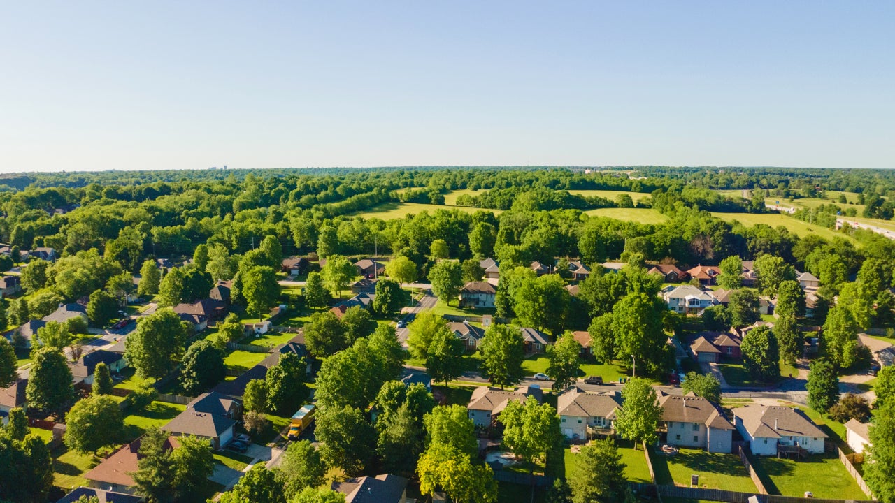 Aerial view of a Springfield Missouri Subdivision