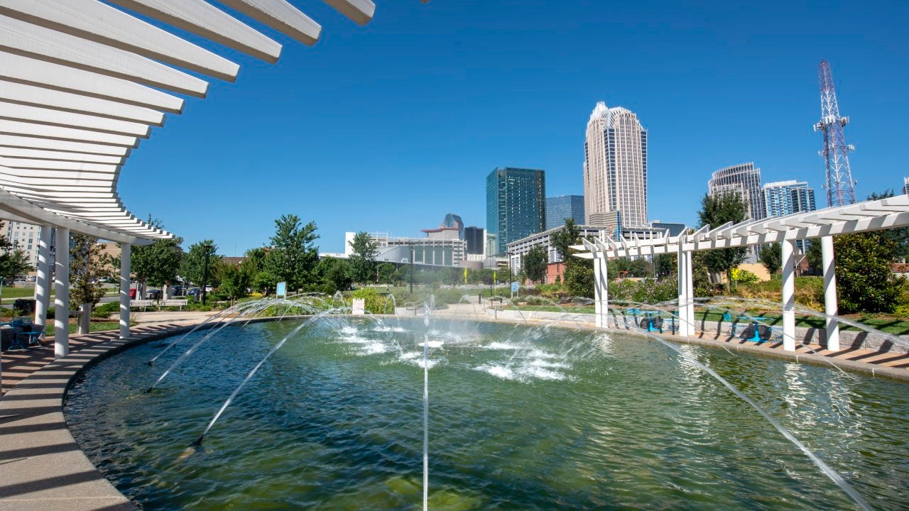 View from First Ward Park in downtown Charlotte