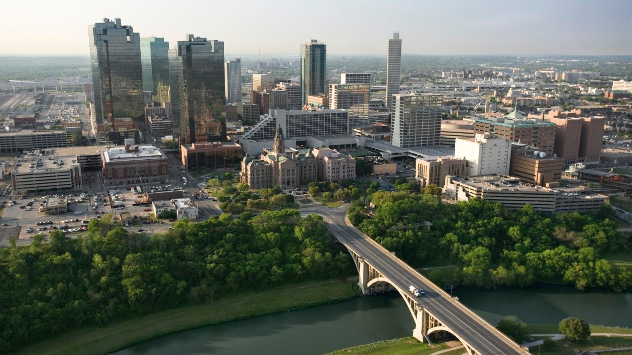 Aerial view of downtown Fort Worth, Texas