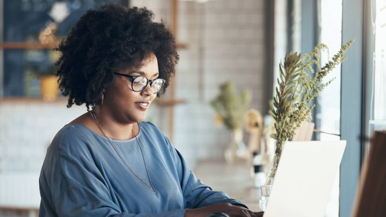 Woman checking emails