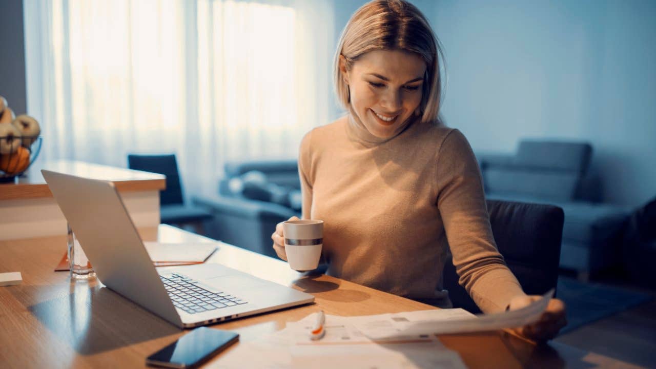 young women working on financials