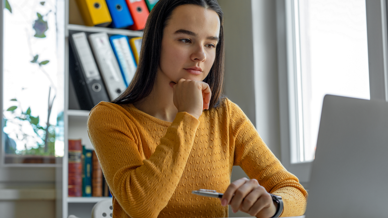 Young woman using a laptop