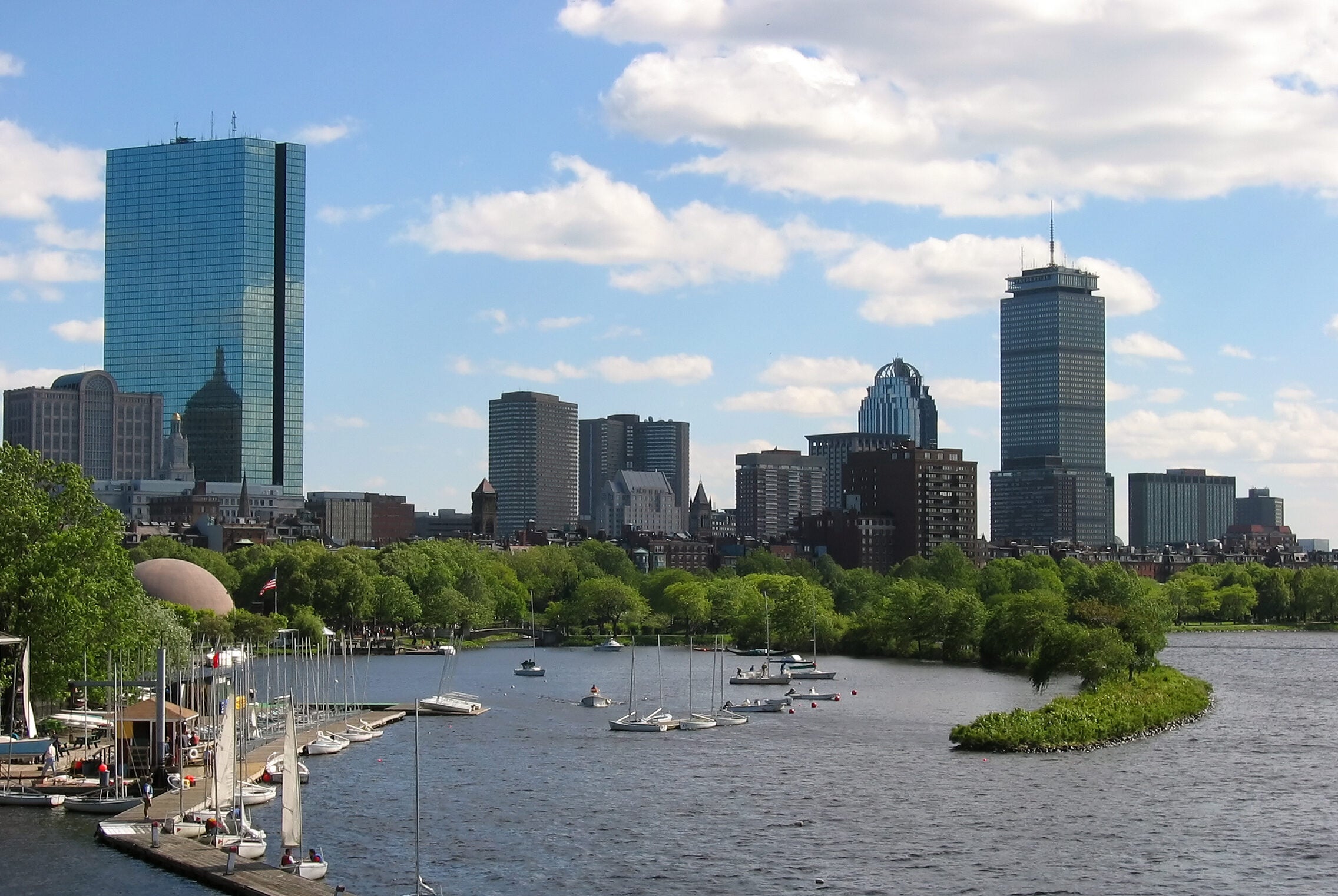 Boston skyline over Charles River from Cambridge