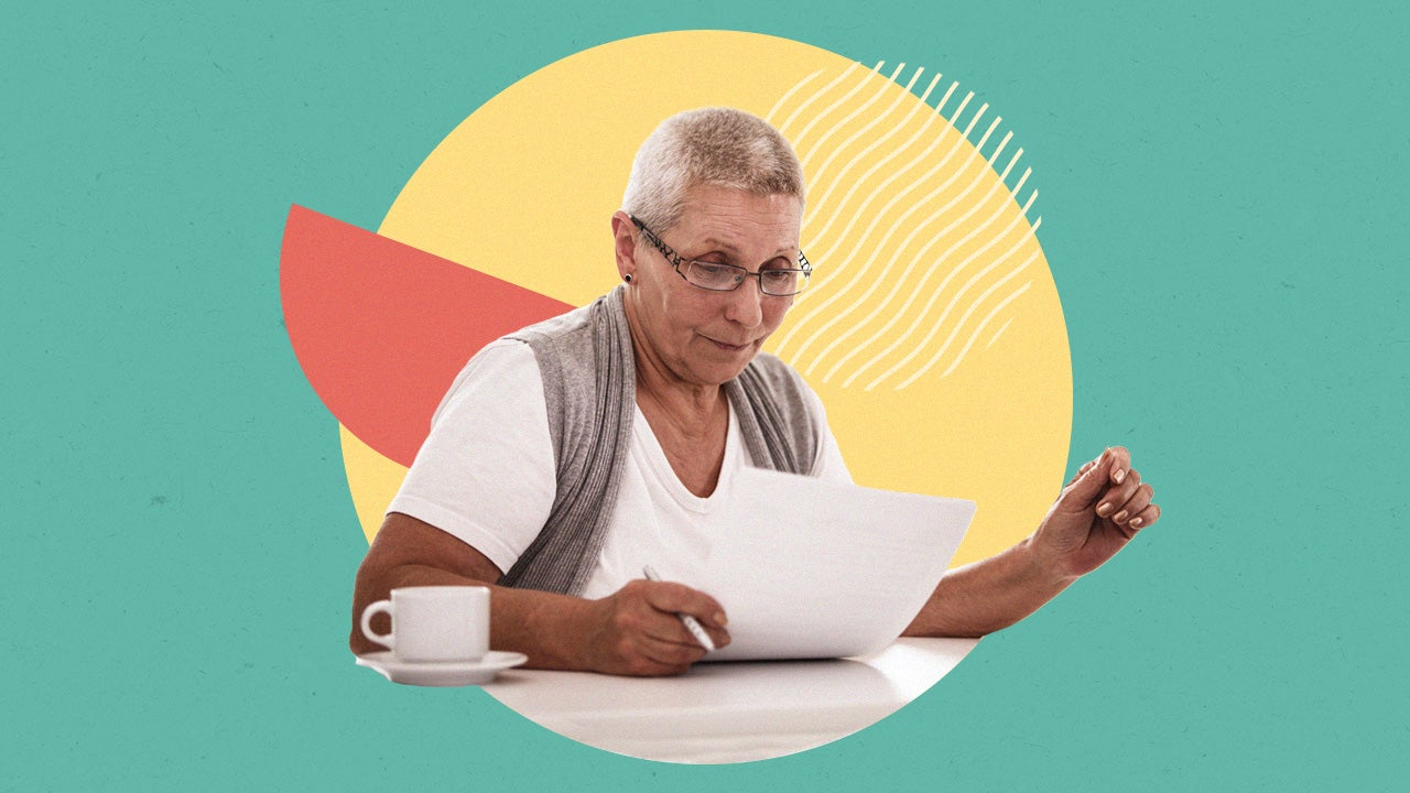 A woman going over financial documents