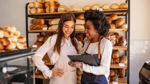 young bakers at the bakery