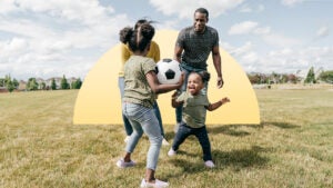 Family playing ball