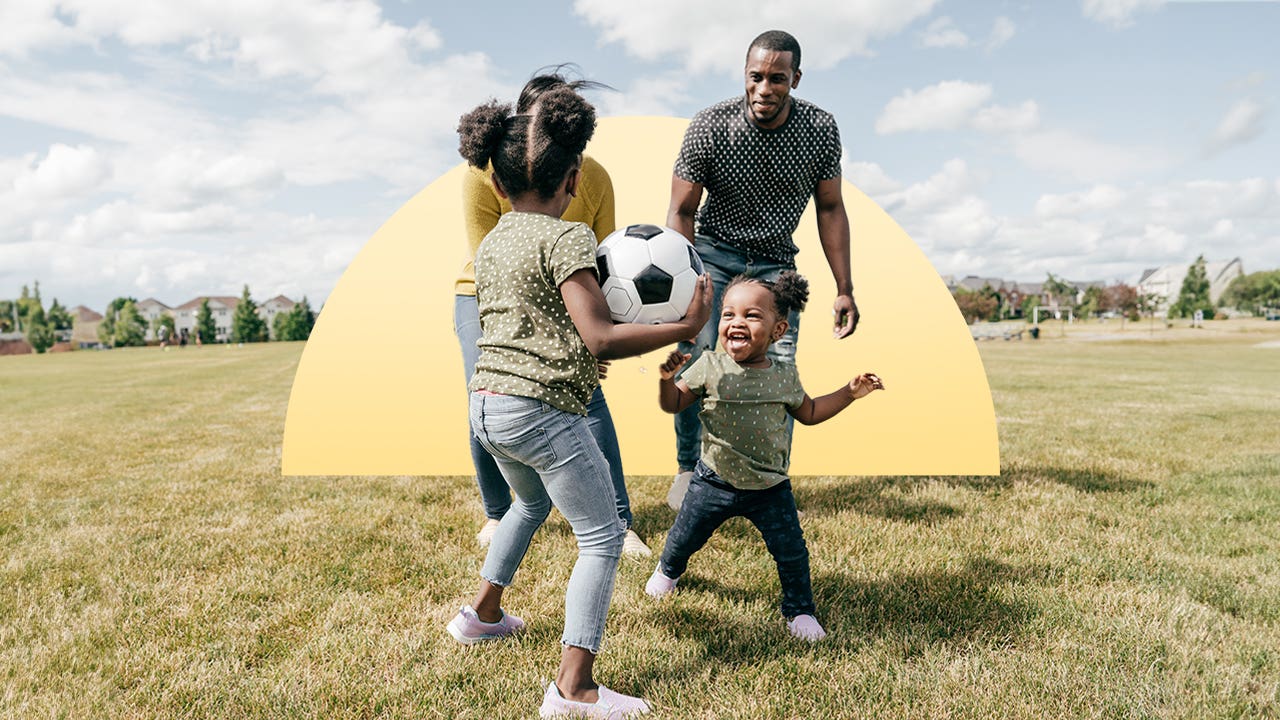 Family playing ball