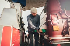 Man pumping gas