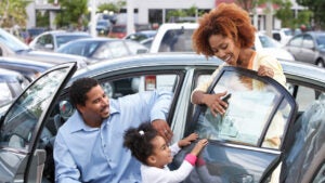 Family buying a car