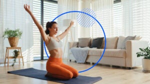 A woman doing yoga