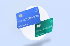 Blue and green credit cards design element