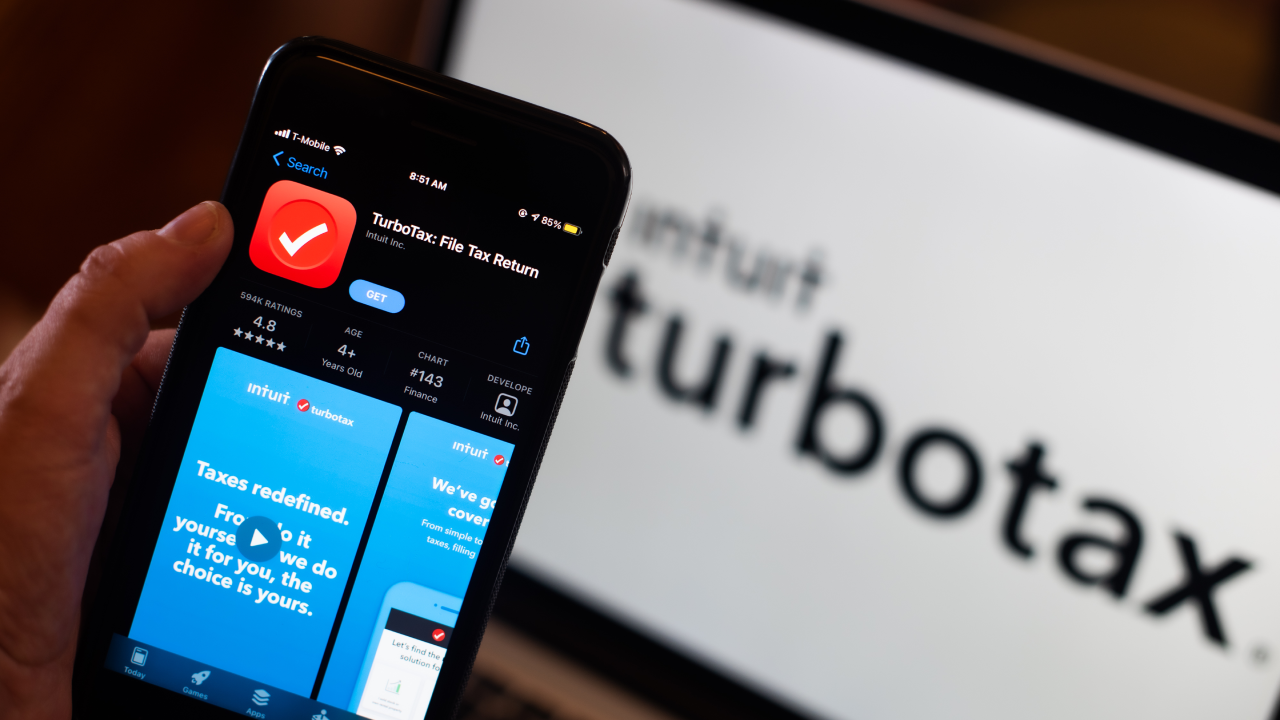 A picture of the TurboTax app on a phone.