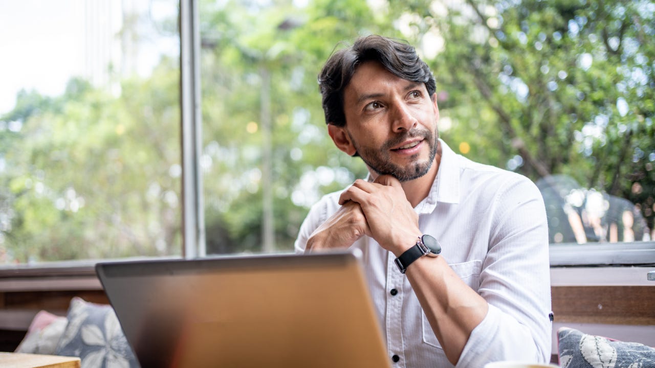 Person working at laptop