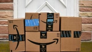 Stack of Amazon packages