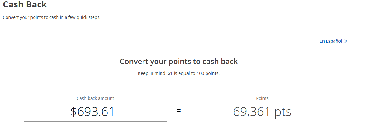 Convert your points into cashback. 