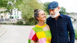 Older couple smiling