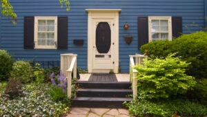 Traditional North American style residental houses on mature street with nice landscaping