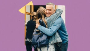 A father and daughter hugging