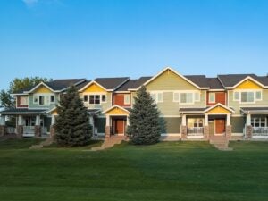 row of colorful homes in peoria illinois