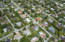 USA, Florida, Miami, Aerial view ofsuburban neighborhood in summer