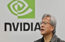 Jensen Huang, CEO of NVIDIA, speaks during a press conference at the Computex 2023
