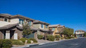 A view of homes in Las Vegas, NV