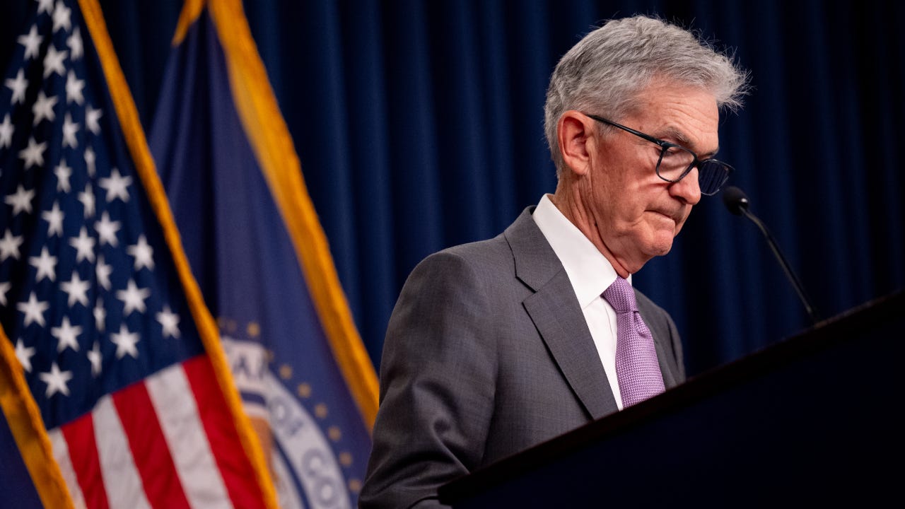 Federal Reserve Chair Powell at a podium