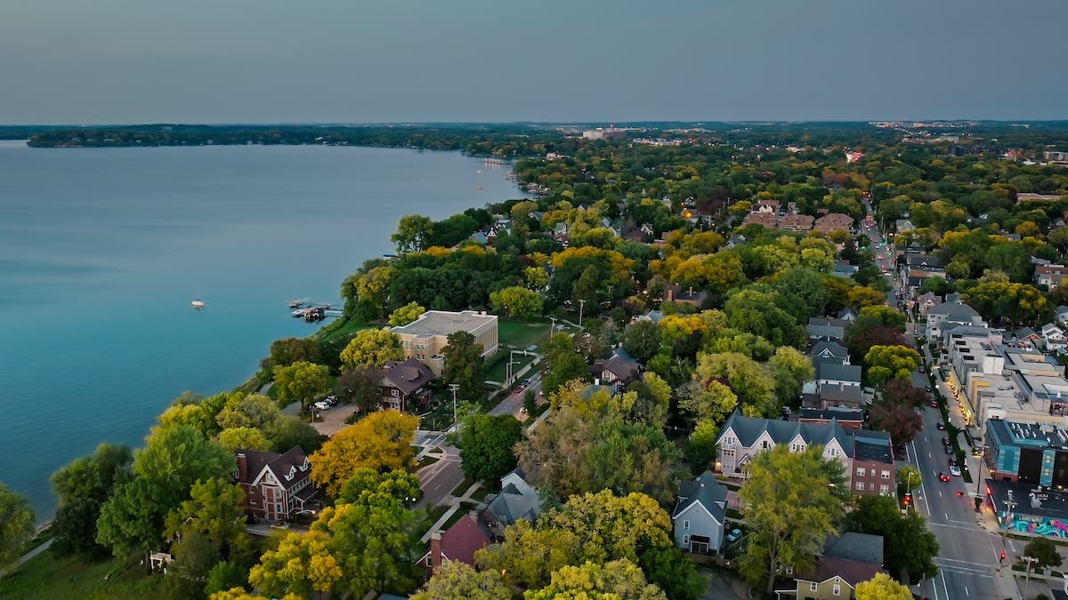 aerial view of Madison, Wisconsin