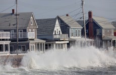A high tide rushing house fronts