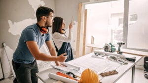 Two architects renovating an apartment