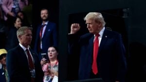 Former US President Donald Trump during the Republican National Convention