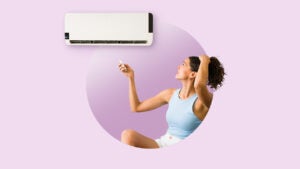 Person near air conditioner