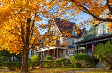 Old mansion like homes in the Elmwood Village neighborhood of Buffalo, New York