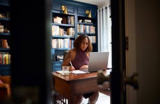 woman working in home office