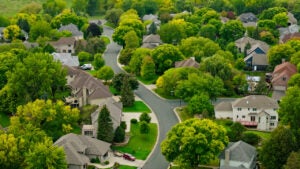 Aerial view of houses in Maple Grove