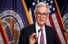 Fed chair Jerome Powell makes a speech