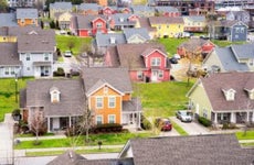 aerial view of colorful homes in the Nashville suburbs