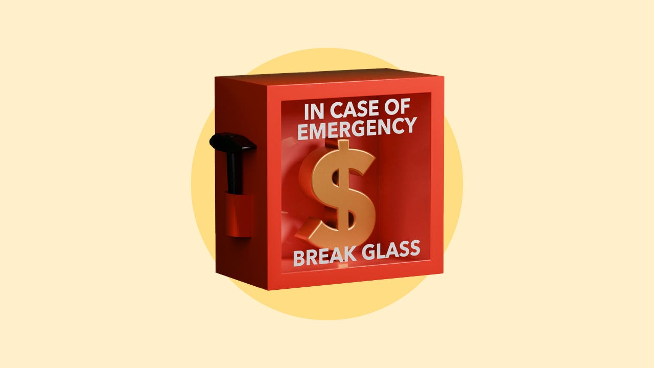 An "in case of emergency break glass" box