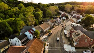 Residential area with architectural homes on Main Street