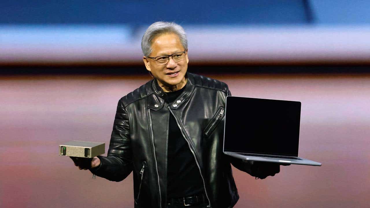 Nvidia CEO Jensen Huang delivers the keynote address during the Nvidia GTC 2025 at SAP Center on March 18, 2025 in San Jose, California.